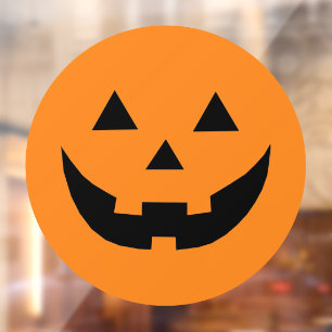 Cute orange Jack o lantern pumpkin face Halloween