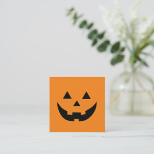 Cute orange Jack o lantern pumpkin face Halloween Enclosure Card