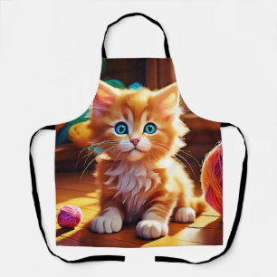 Cute Orange Kitten Art Apron