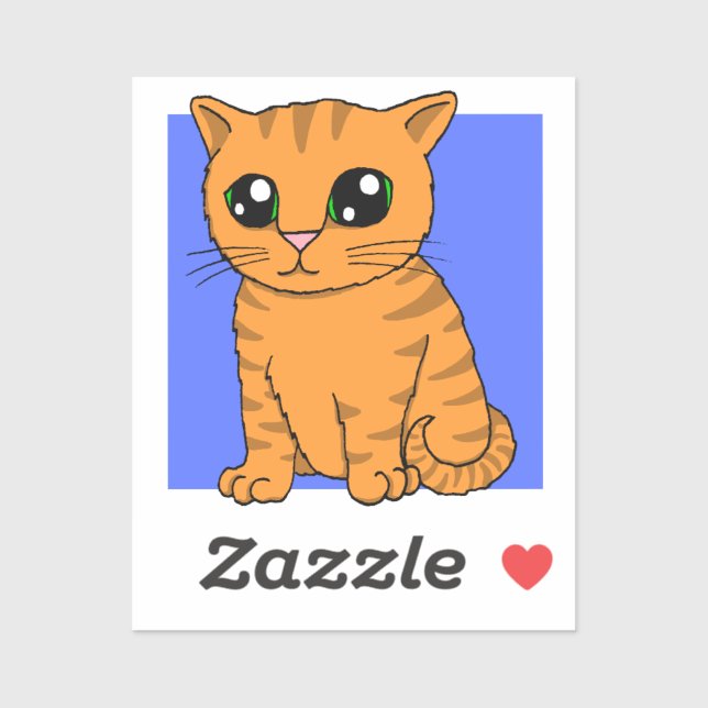 Cute Orange Kitten Sticker (Sheet)