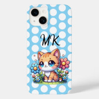 Cute  Orange Kitty Cat in Flowers Personalised