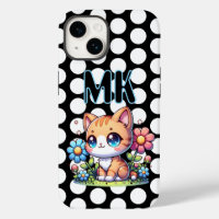Cute Orange Kitty Cat in Flowers Personalised