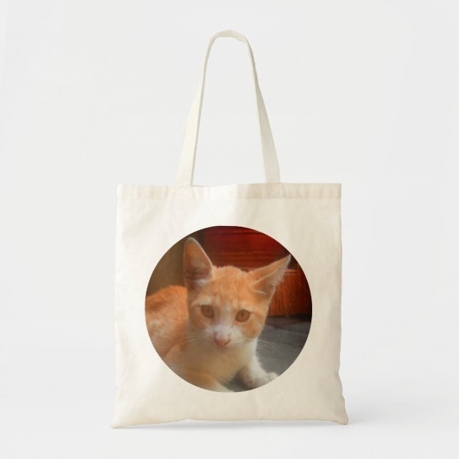 Cute Orange Kitty Cat Tote Bag (Front)