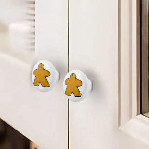 Cute Orange Meeple Board Game Room Ceramic Knob