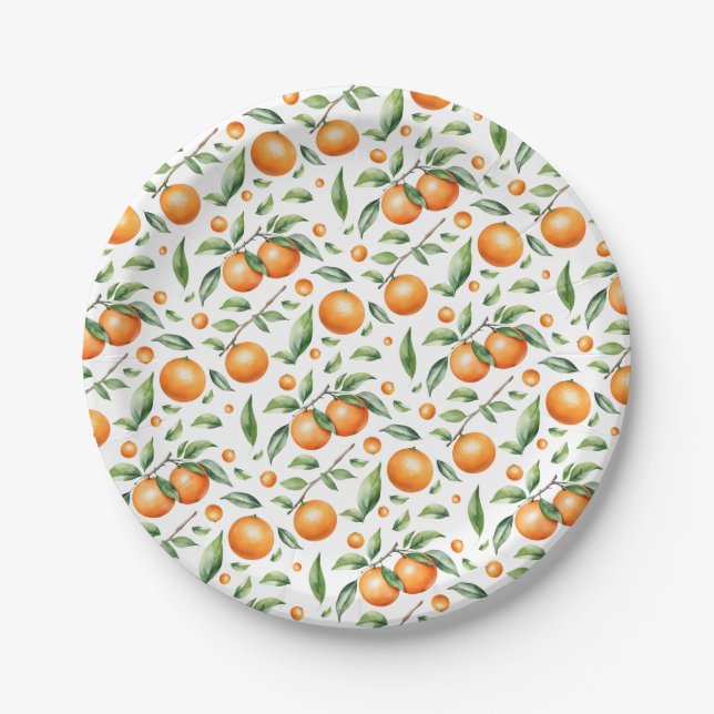 Cute Orange Paper Plate (Front)