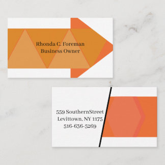 Cute Orange Pink Modern Geometric Minimalist  Business Card