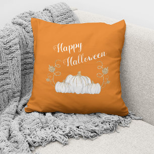 Cute Orange Pumpkin Happy Halloween Cushion
