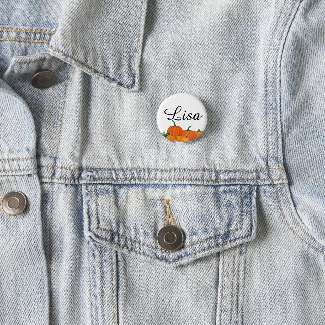 Cute Orange Pumpkins 3 Cm Round Badge (In Situ)