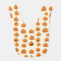 Cute Orange Pumpkins Baby Bib