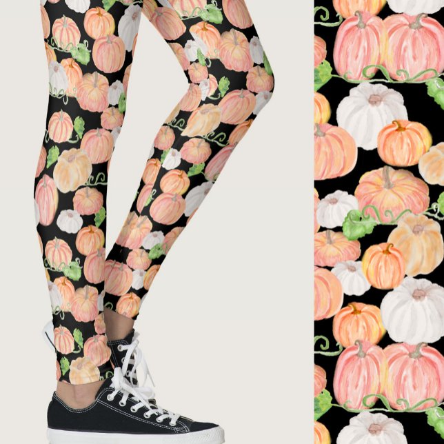 Cute orange pumpkins fall seasonal patterned leggings (Creator Uploaded)
