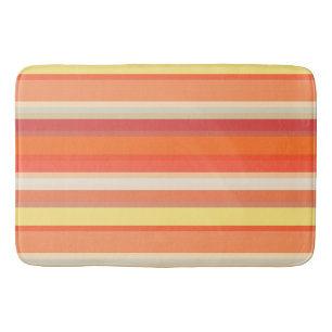 Cute orange red stripes bath mat