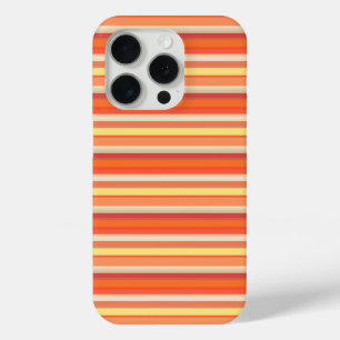 Cute orange red stripes iPhone 15 pro case