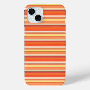 Cute orange red stripes iPhone 15 mini case