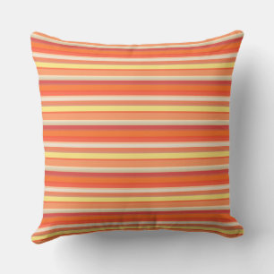 Cute orange red stripes cushion
