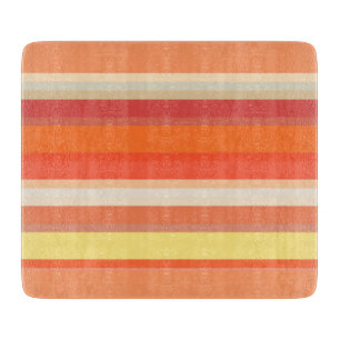 Cute orange red stripes  cutting board