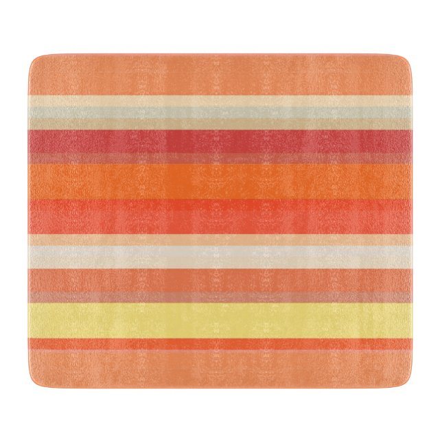 Cute orange red stripes  cutting board (Front)