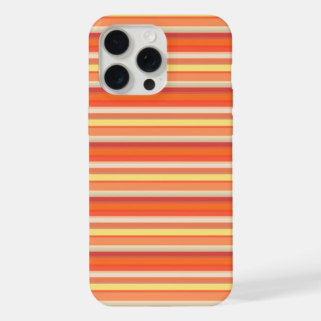 Cute orange red stripes iPhone case (Back)