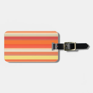 Cute orange red stripes luggage tag