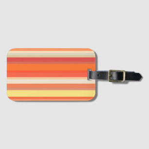 Cute orange red stripes  luggage tag
