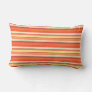 Cute orange red stripes lumbar cushion