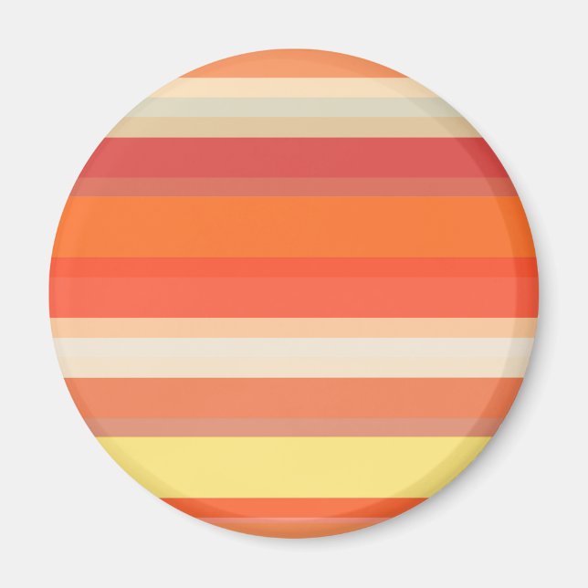 Cute orange red stripes  magnet (Front)