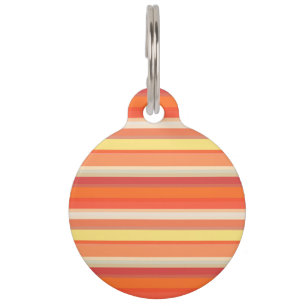 Cute orange red stripes pet tag