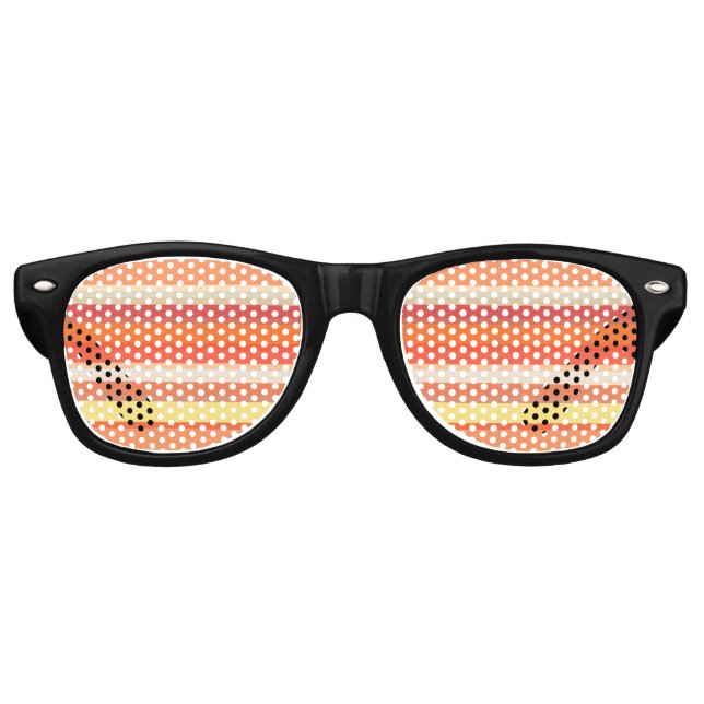 Cute orange red stripes  retro sunglasses (Front)