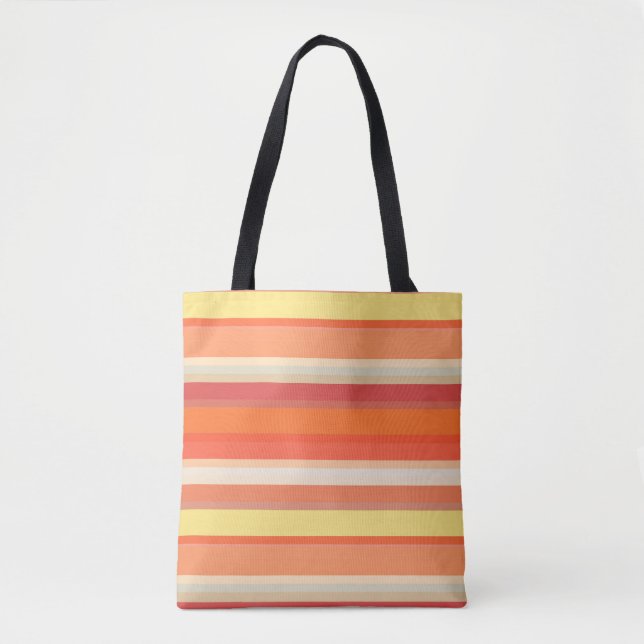 Cute orange red stripes  tote bag (Front)