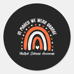 Cute Orange Ribbon Ms Warrior Multiple Sclerosis A Classic Round Sticker
