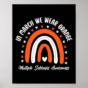 Cute Orange Ribbon Ms Warrior Multiple Sclerosis A Poster