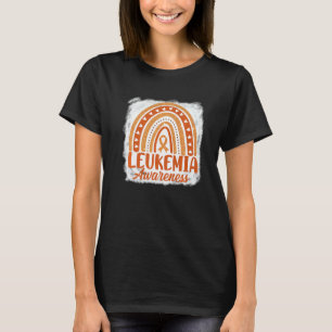 Cute Orange Ribbon Rainbow Bleached Leukaemia Awar T-Shirt