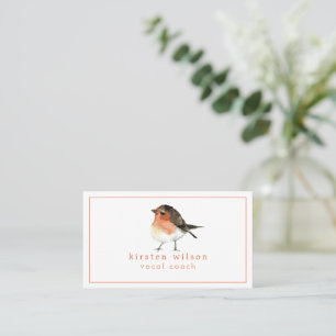 Cute Orange Robin Redbreast - Custom Business Card