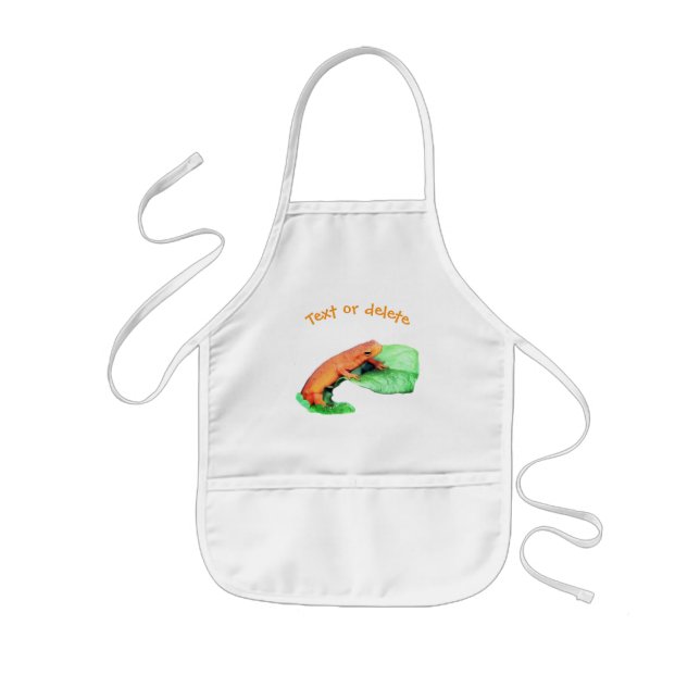 Cute Orange Salamander Nature Kids Apron (Front)