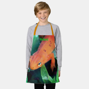 Cute Orange Salamander Nature Personalised Apron