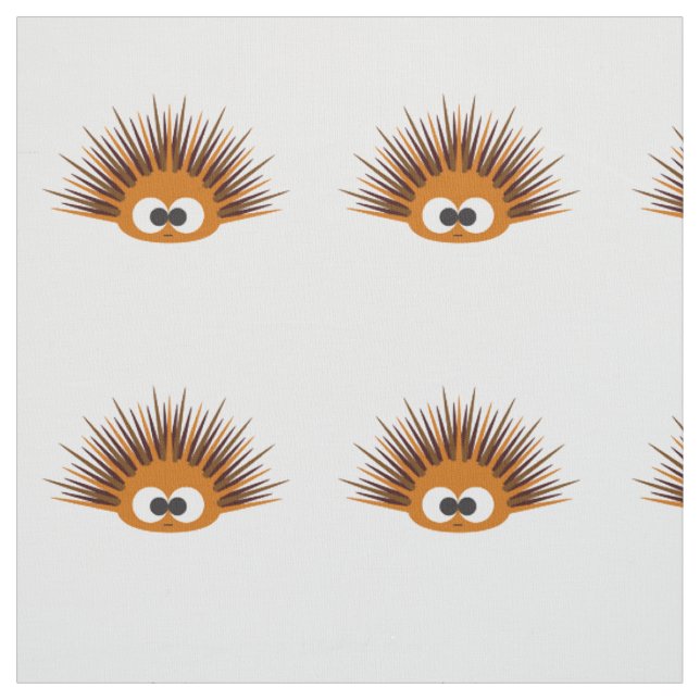 Cute Orange Sea Urchin Fabric (Swatch)