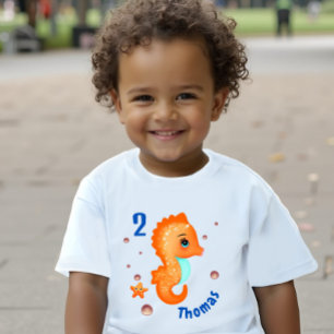 Cute orange seahorse baby T-Shirt