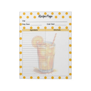 Cute Orange Sherbet Recipe Notepad