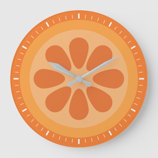 Cute Orange Slice Large Clock (Front)