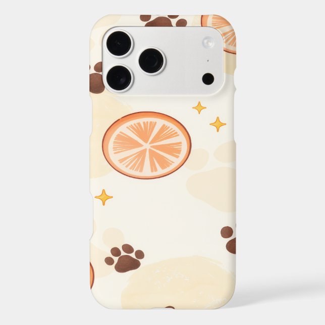 Cute Orange Slice Paw Print Pet Pattern (Back)