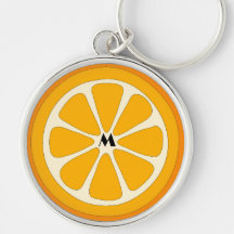 Cute Orange Slice Simple Minimalist Monogrammed 