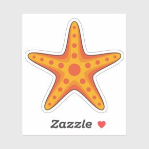 Cute Orange Starfish Cartoon