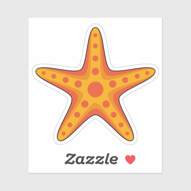 Cute Orange Starfish Cartoon (Sheet)