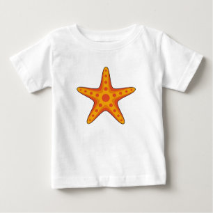 Cute Orange Starfish Cartoon Baby T-Shirt