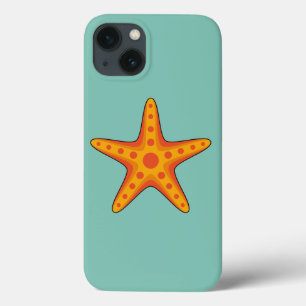 Cute Orange Starfish Cartoon iPhone 13 Case