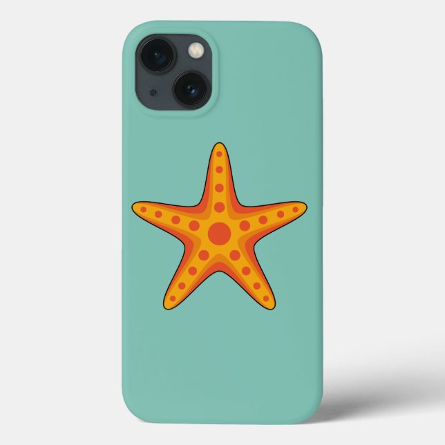 Cute Orange Starfish Cartoon Case-Mate iPhone Case (Back)