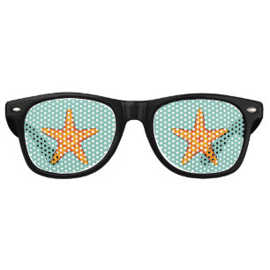 Cute Orange Starfish Cartoon Retro Sunglasses