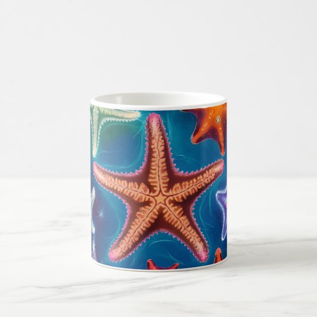 Cute orange starfish in sea Mug (Center)