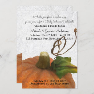 Cute Orange Storybook Princess Baby Shower Invitation