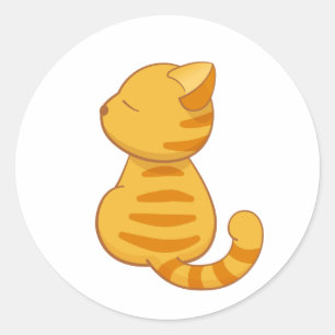 Cute Orange Tabby Cat Classic Round Sticker