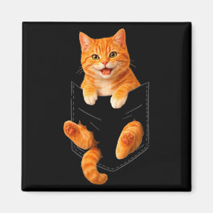 Cute orange tabby cat funny pocket cat dad mum magnet